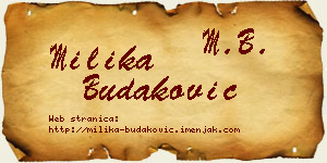 Milika Budaković vizit kartica